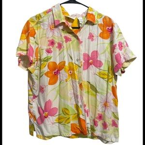 Vintage Liz Claiborne Floral Casual Button Down Shirt